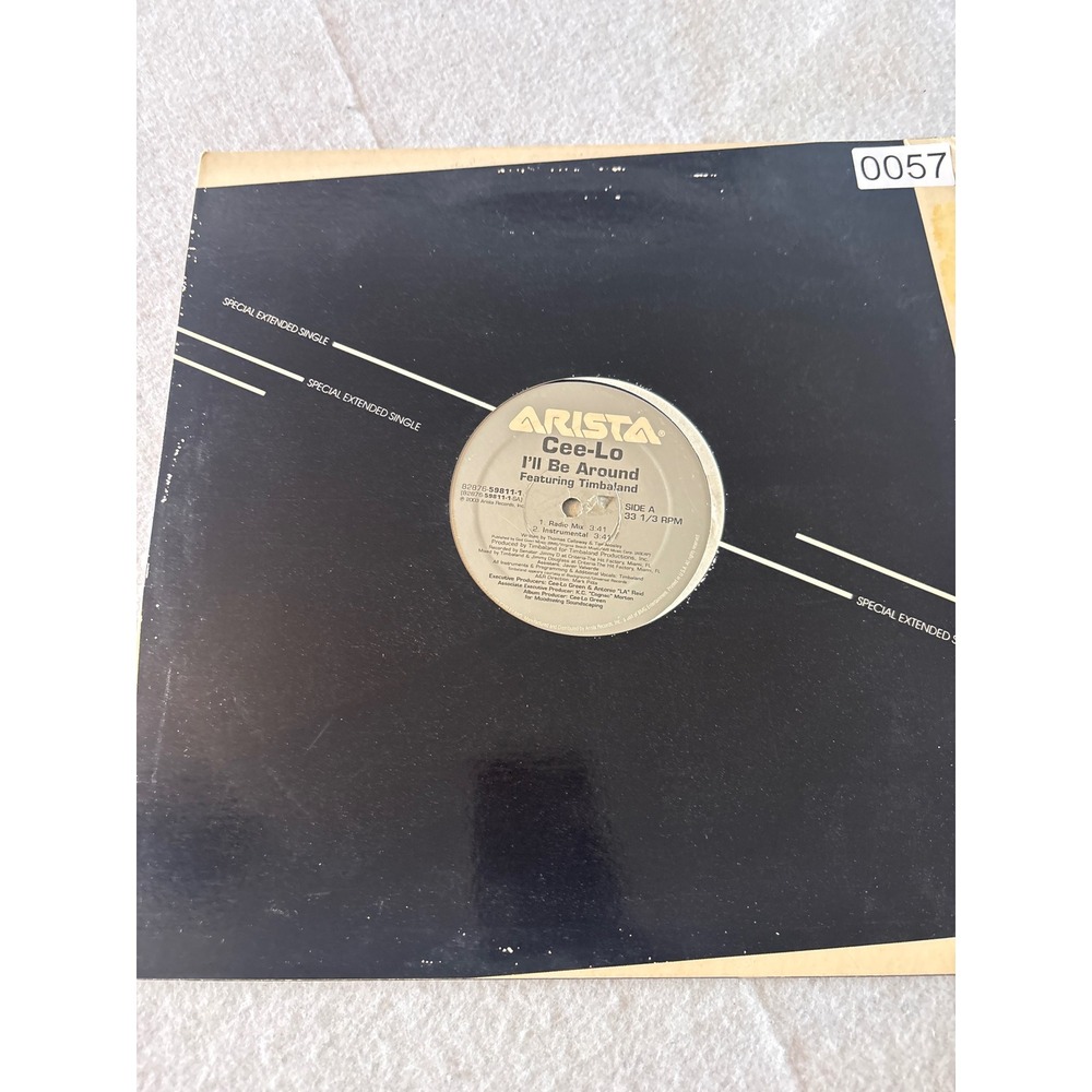 Arista Cee-Lo I'll Be Around 12" Vinyl Single Timbaland 12in Black‎ Good 2003